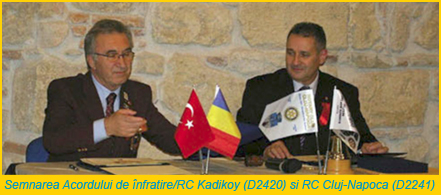 semnarea acordului de infratire dintre RC Kadikoy-Isatmbul RC Cluj-Napoca
